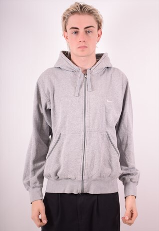 NIKE MENS VINTAGE HOODIE JACKET LARGE GREY 90S