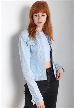 Vintage Y2K Denim Stone Wash Jacket Blue