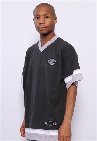 VINTAGE CHAMPION LOGO T-SHIRT BLACK