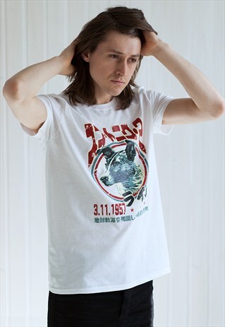 LAIKA THE SPACE DOG - JAPANESE SHIRT - SOVIET JAPAN RETRO