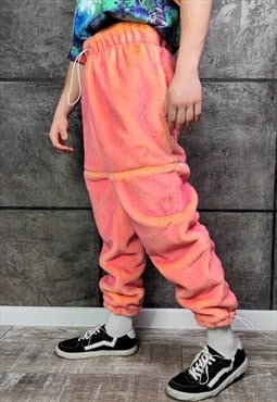 Exclusive fleece joggers handmade color changing overalls