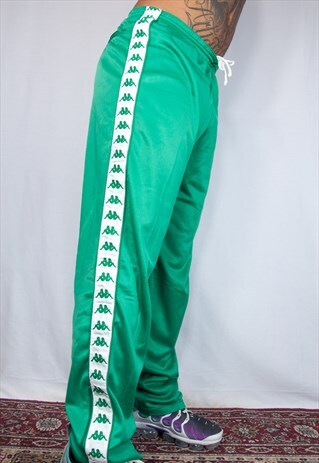 KAPPA TRACKSUIT GREEN BOTTOMS POPPERS