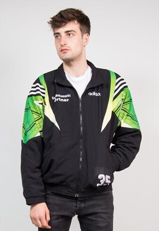 90'S BLACK ADIDAS TRACKSUIT JACKET TOP
