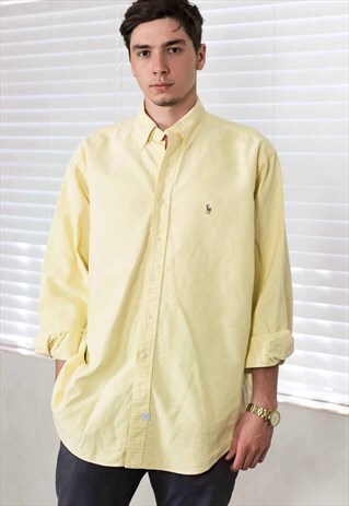VINTAGE POLO RALPH LAUREN SHIRT LOGO 90S X 14.5