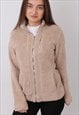 VINTAGE CALVIN KLEIN WOMENS FLEECE BEIGE JACKET 