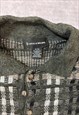 VINTAGE KNITTED JUMPER ABSTRACT PATTERNED 1/4 BUTTON KNIT 