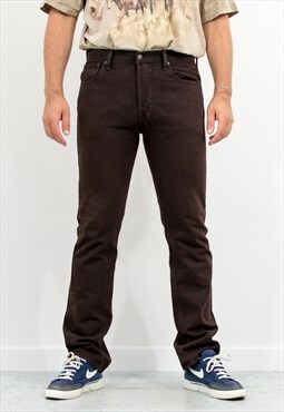 Levis 501 jeans in brown vintage straight leg