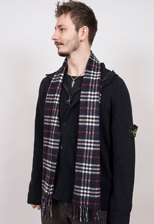 VINTAGE BURBERRY NOVA CHECK CASHMERE SCARF