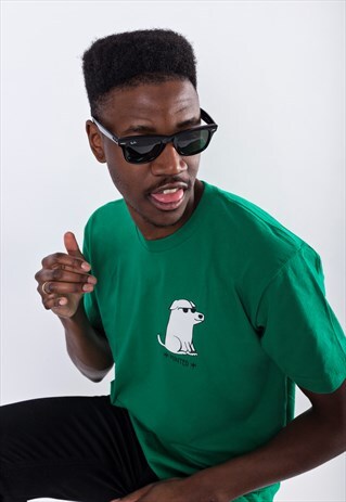 GREEN MINTED DOG PRINT T-SHIRT