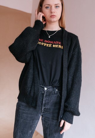 VINTAGE 90S GRUGE WOOL CARDIGAN
