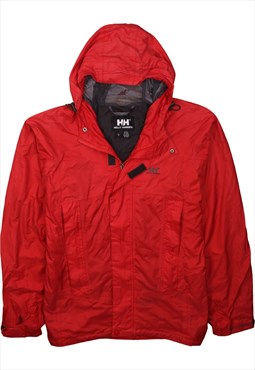 Vintage 90's Helly Hansen Windbreaker Hooded Full Zip Up Red