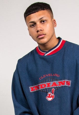 VINTAGE USA SWEATSHIRT CLEVELAND INDIANS BASEBALL