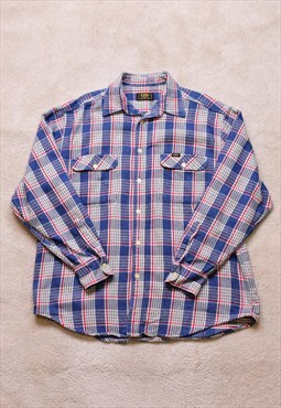 Vintage 80s Lee Blue Red Check Casual Shirt 