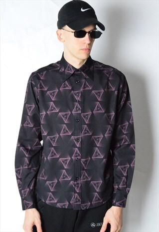 VINTAGE 90S BLACK PURPLE LONG SLEEVE SHIRT