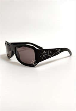 Christian Dior Sunglasses Black Chunky Rectangle Spidior