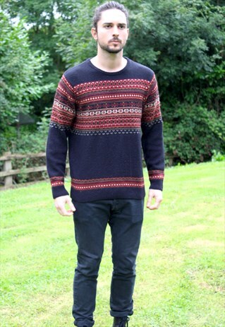 VINTAGE 90S KNIT JUMPER - MEDIUM - GENTS - RETRO INDIE