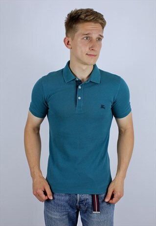 VINTAGE WASHED POLO BURBERRY BRIT MENS T-SHIRT TOP