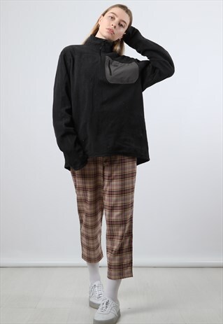 VINTAGE THE NORTH FACE LARGE BLACK ZIPPED SWEATSHIRT