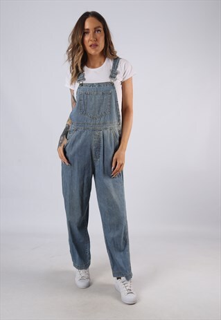 VINTAGE GAP DENIM DUNGAREES WIDE LEG UK 10 SMALL (HC3S)