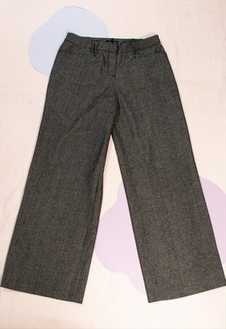 VINTAGE FLARE TROUSERS Y2K PREPPY WIDE-LEG SUIT PANTS