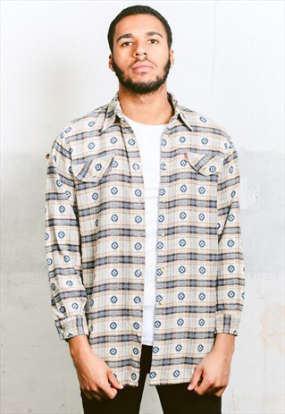 VINTAGE 90S AZTEC FLANNEL SHIRT