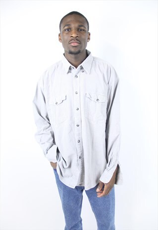 VINTAGE CORD GREY SHIRT