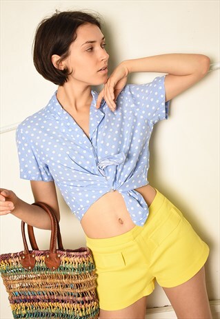 90'S RETRO POLKA DOT PARIS CHIC FESTIVAL BLOUSE TOP