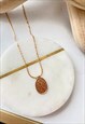 GOLD OVAL COIN DAINTY PENDANT NECKLACE
