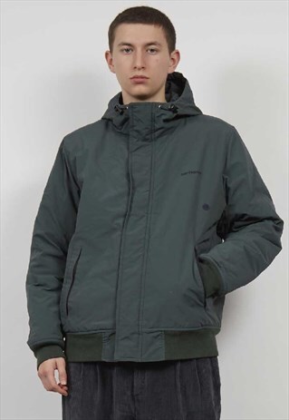 VINTAGE 90'S CARHARTT DARK GREEN PADDED HOODED JACKET