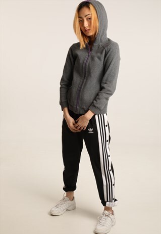 VINTAGE ADIDAS PRINTED LOGO ZIPPED HOODIE