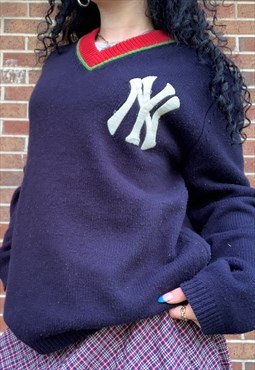 Gucci Navy NY Yankees Preppy Wool Jumper