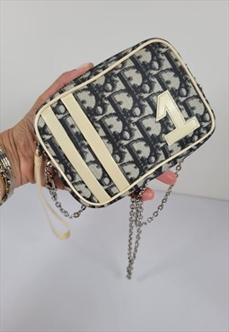Christian Dior Oblique Vintage Cream and Black Trotter Bag