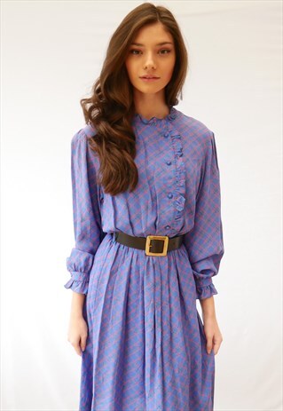 80S PALE BLUE MIDI DRESS