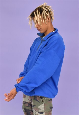 G&G UNISEX ROYAL BLUE 1/4 ZIP GOOSE SWEAT