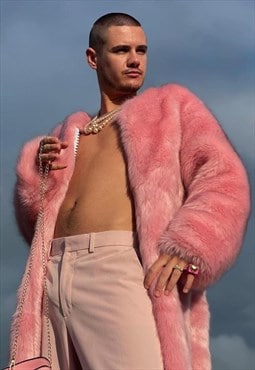Pink Faux Fur Coat 