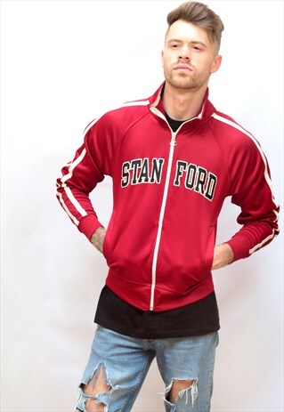 1990'S VINTAGE RED CHAMPION TRACK JACKET