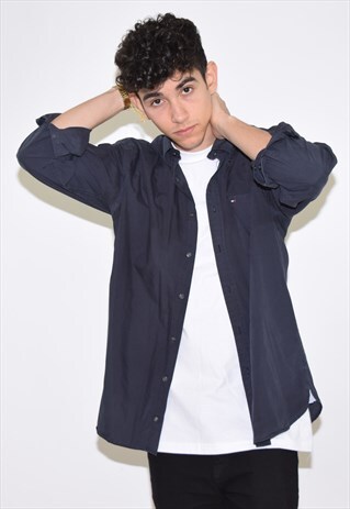 VINTAGE 90S DARK BLUE TOMMY HILFIGER SHIRT