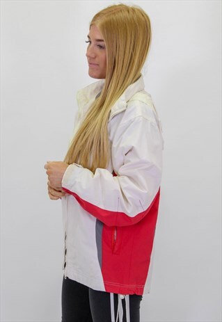 VINTAGE NIKE WINDBREAKER LOGO JACKET IN PINK LARGE