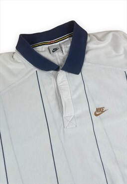 Nike Vintage 90 Agassi style White polo shirt With pinstripe