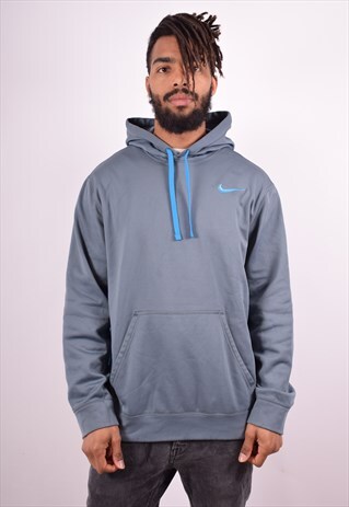 NIKE MENS VINTAGE HOODIE JUMPER XL GREY 90S