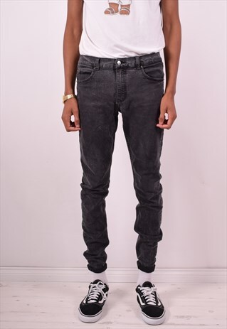 CHEAP MONDAY MENS VINTAGE JEANS W33 L34 BLACK 90S