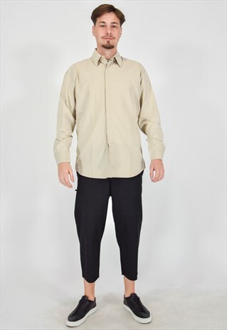 VINTAGE GIANNI VERSACE SHIRT BEIGE CLASSIC ELEGANT