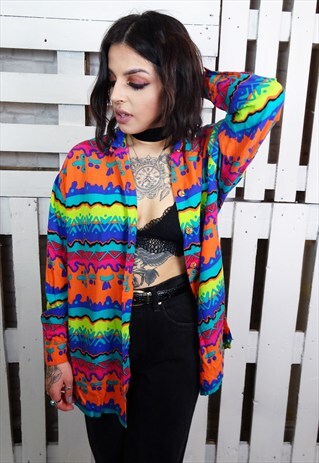 SUPER FUNKY ABSTRACT PRINT WAVY VINTAGE SHIRT