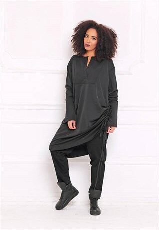 SATIN SHIRT/LONG SLEEVED DRESS