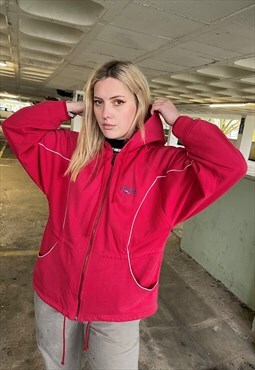 Vintage 90s Reebok Embroidered Red Hoodie