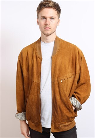 VINTAGE OVERSIZED SUEDE BOMBER JACKET