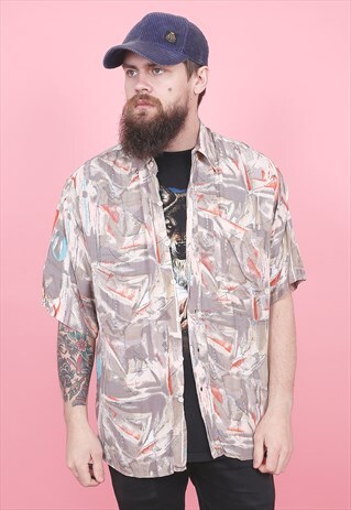 VINTAGE CRAZY PATTERNED SHIRT /R12294