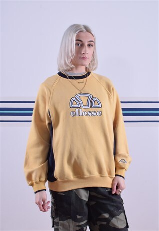 YELLOW ELLESSE EMBROIDERED SWEATSHIRT