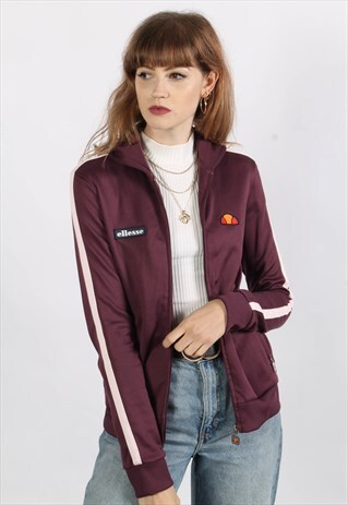 VINTAGE ELLESSE HOODED TRACK JACKET PURPLE