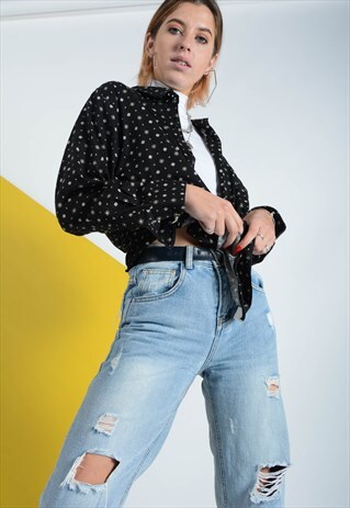 VINTAGE PATTERNED SHIRT IN BLACK